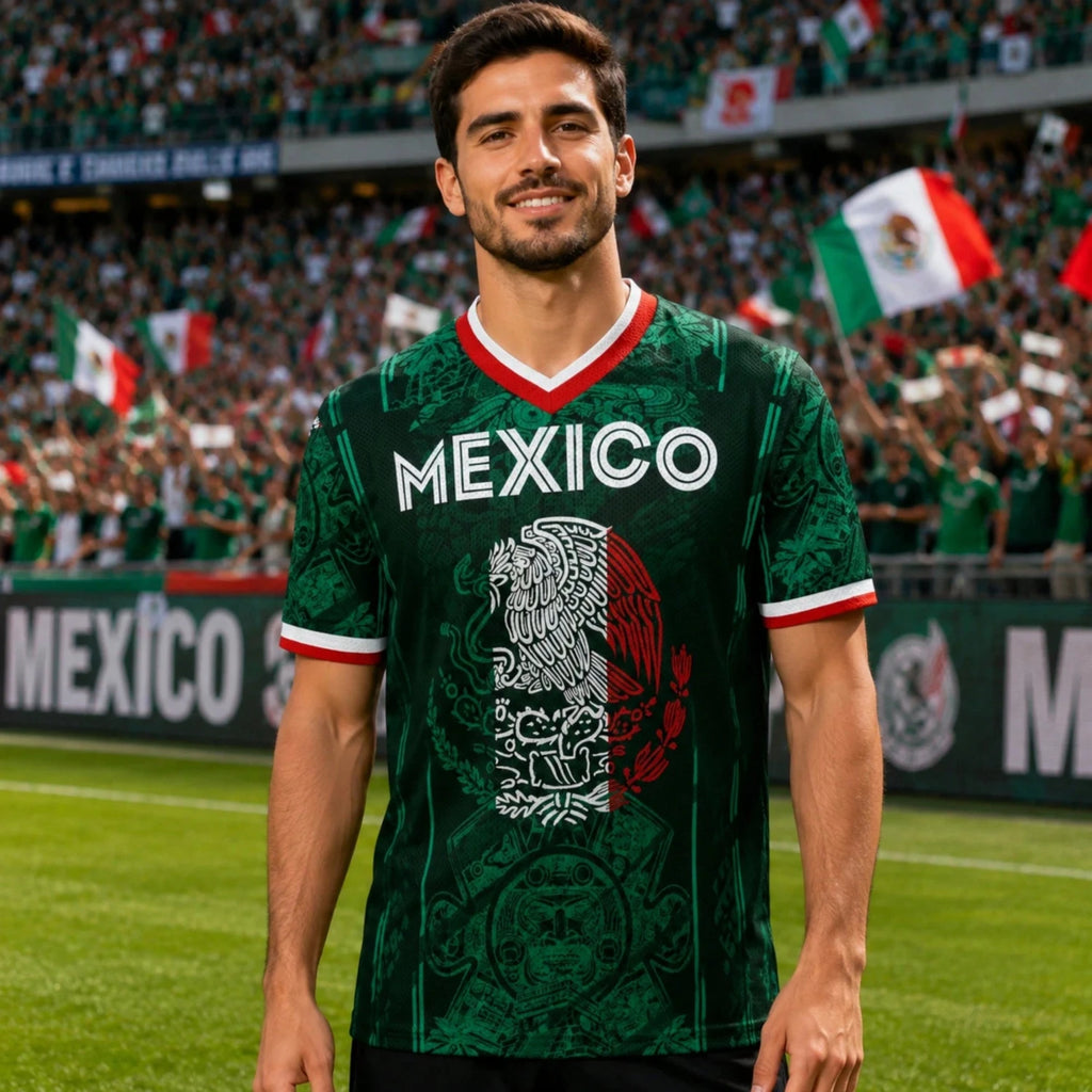 2026 Mexico Eagle Aztec Graphic  Retro Jersey