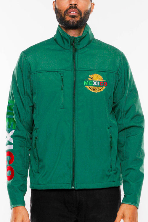 Mexico Embroidered Soft Shell Jacket